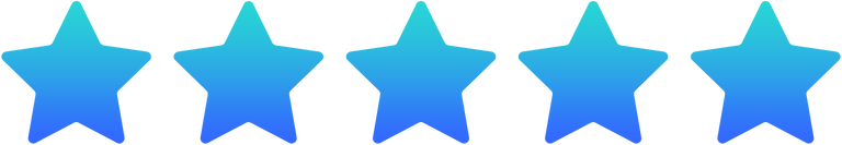 Five blue gradient stars in a horizontal row.